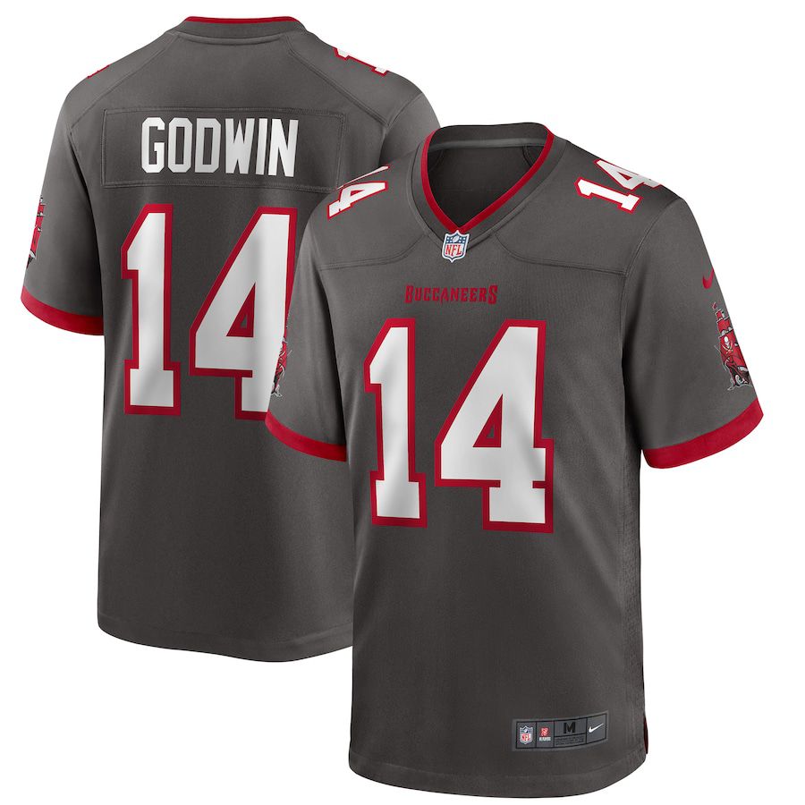 Men Tampa Bay Buccaneers #14 Chris Godwin Nike Pewter Alternate Game NFL Jersey
